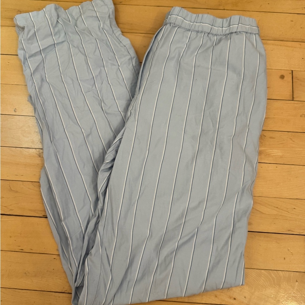 Wilfred Light Blue Striped Straight Leg Pants